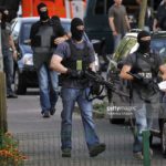 german-special-police-commandos-arrive-at-the-scene-to-search-for-an-picture-id89852907